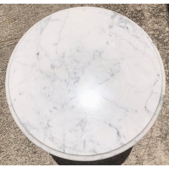Vintage Mid Century Italian Round Marble Side/End Accent Table For Sale - Image 10 of 12