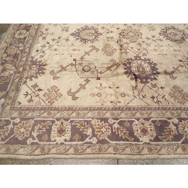 Textile Galerie Shabab Collection Early 20th Century Turkish Oushak Rug For Sale - Image 7 of 10