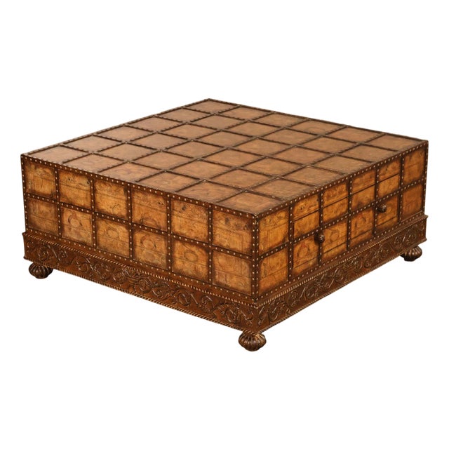 Pulaski 'Espaigne' Large Square Old World Map Storage Coffee Table For Sale