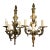 French Empire Bronze Wall Sconce Set of 2 – 4 Light Gilt Wall Candelabra For Sale