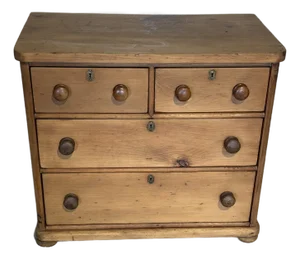 Antique Pine Two Over Two Drawers - Chest of Drawers From England
