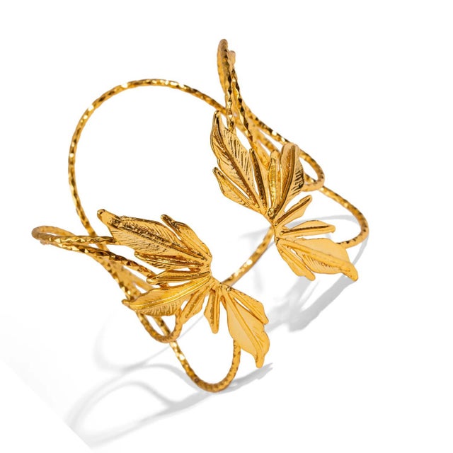 Floral Spirit Gold Arm & Cuff Bracelet For Sale - Image 9 of 11