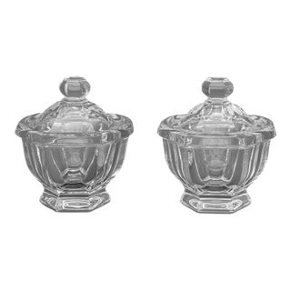 Baccarat Crystal Covered Compotes, Pair For Sale