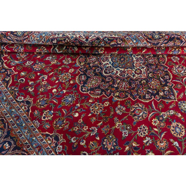 Hand-Knotted Oriental Rug in Red For Sale - Image 9 of 12