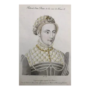 1825 Lady of the Court of Henry II Portrait Engraving