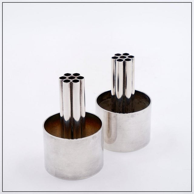 Silver-Plated Candlesticks, Italy, Set of 2 For Sale - Image 11 of 11
