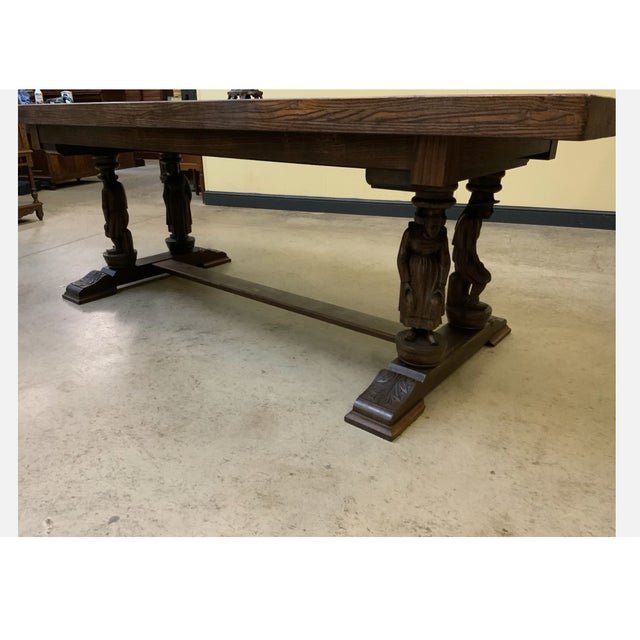 Vintage Monastery Table in Oak, 1940 For Sale - Image 11 of 13