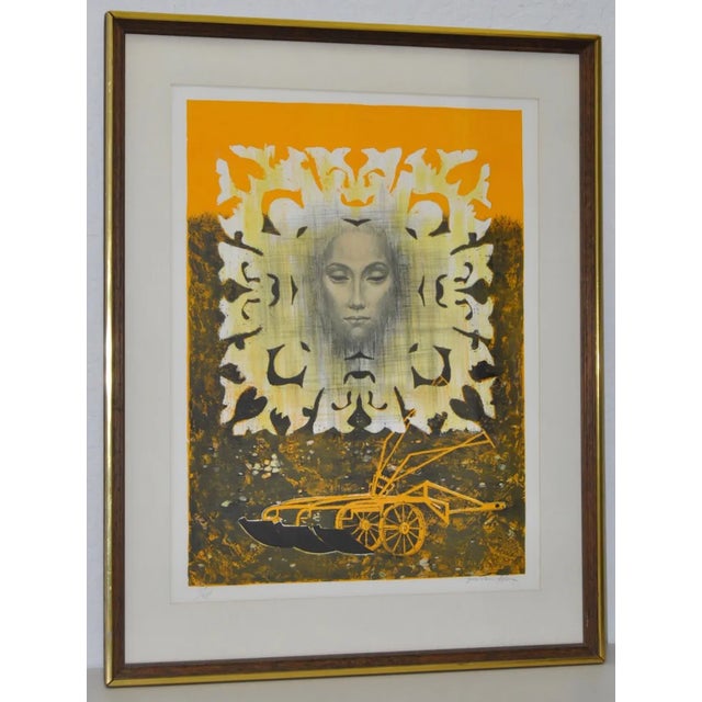 Jean-PIerre Alaux Original Lithograph c.1970 Pencil Signed & Numbered 135/275 Titled "La charrue" From The Collectors...