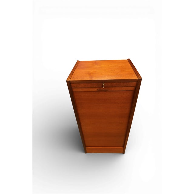 Danish Teak Filing Cabinet with Louvered Door, 1960s For Sale - Image 11 of 14