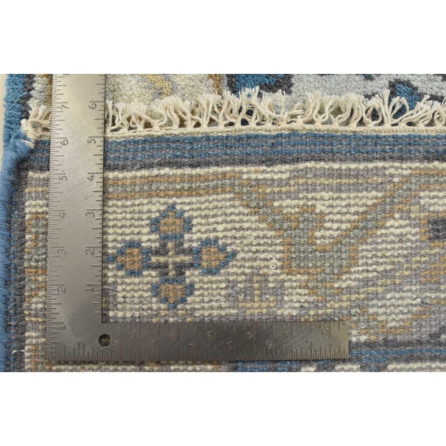 Oushak Runner 2’7” X 10′ Blue Wool Tribal Hand-Knotted Oriental Rug For Sale - Image 13 of 13