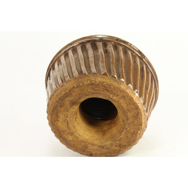 19th C. Glazed Earthenware Bundt Cake / Pudding Mold For Sale - Image 9 of 15