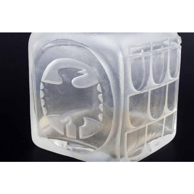 Square Vase in Frosted Glass by Bertil Vallien for Åfors/Kosta Boda, Sweden, 1970s For Sale - Image 3 of 5