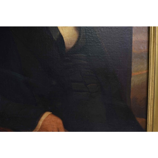 Black 19th Century Portrait of a Gentleman in a Suit Original Oil on Canvas Framed 33" X 41" For Sale - Image 8 of 16