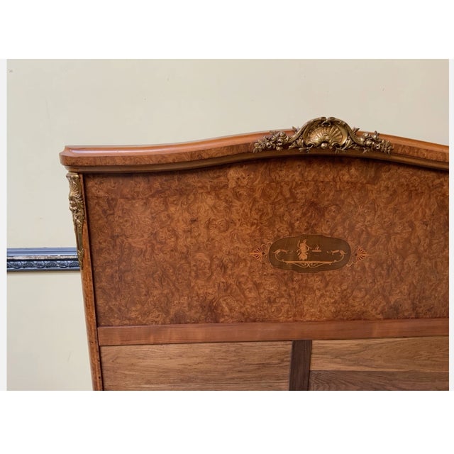 Antique Empire Opulent Bed with Inlays, 1900 For Sale - Image 4 of 11