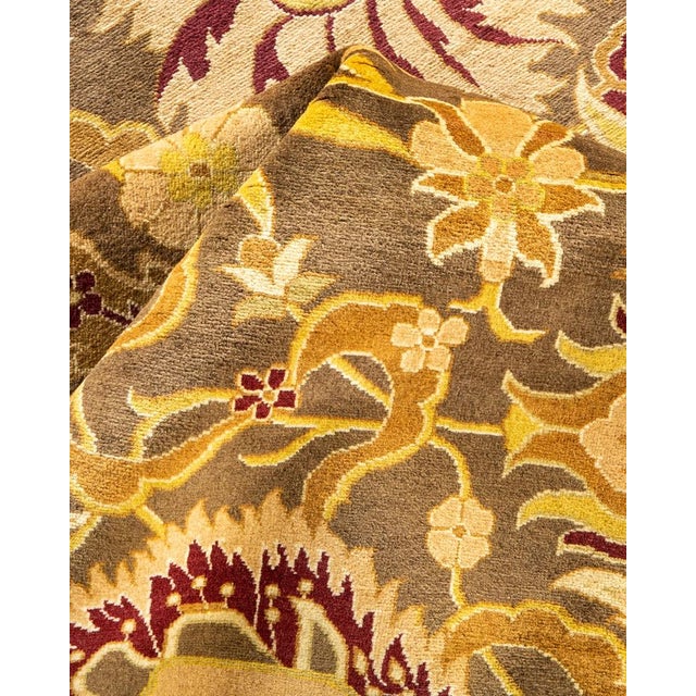 Textile Mogul, One-of-a-Kind Hand-Knotted Area Rug in Brown, 9' 0" x 12' 2" For Sale - Image 7 of 8