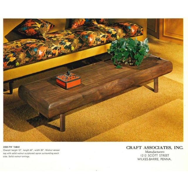 Adrian Pearsall for Craft Associates Model 2185-Tw Solid Walnut Coffee Table For Sale - Image 9 of 9