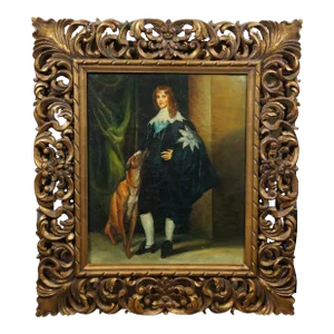 James Stuart Duke of Richmond Greyhound Oil Painting After Anthony Van Dyck 36"