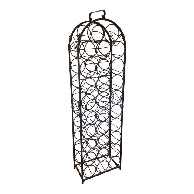 Vintage Wrought Iron Wine Rack Chairish