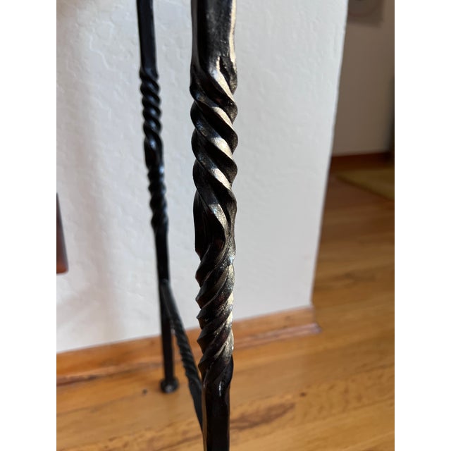 1960s 1960s Mediterranean Wrought Iron Marble Side / Occasional Table For Sale - Image 5 of 18