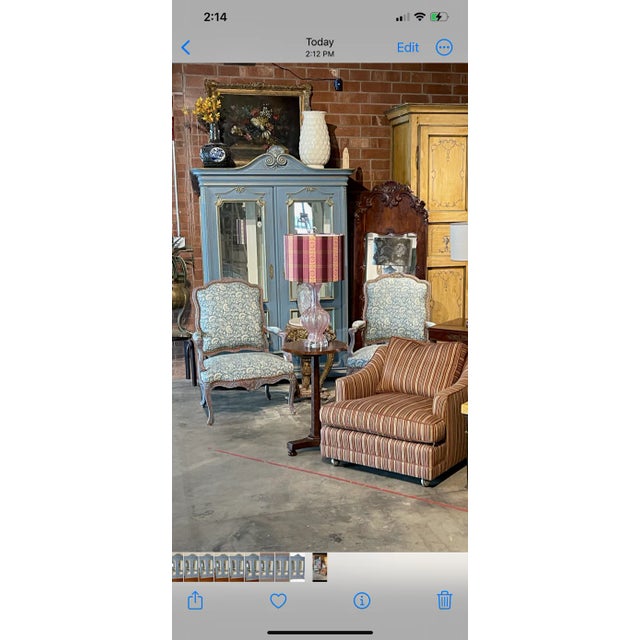 Wood French Painted Display Cabinet For Sale - Image 7 of 12