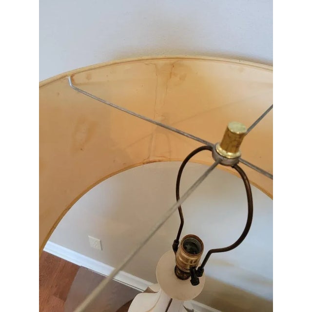 Beige Mid-Century Modern Teardrop Shaped Textured Pair of Table Lamps For Sale - Image 8 of 9