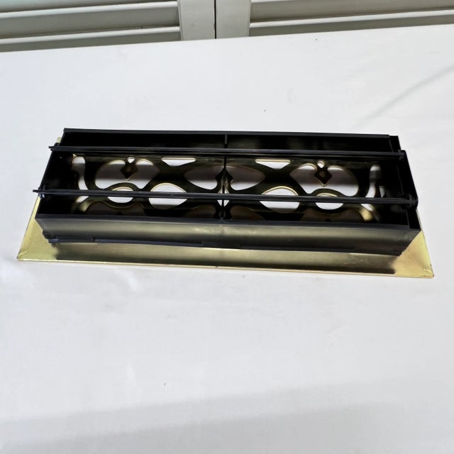 Gold Vintage Brass Register Cover For Sale - Image 8 of 8