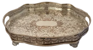 Antique Edwardian Sheffield Plated Engraved Tea Tray, 1910