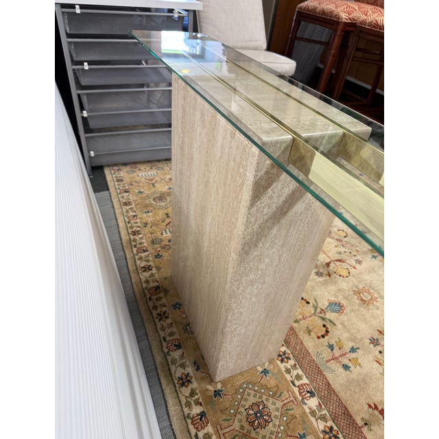 Artedi Travertine Console Table For Sale - Image 11 of 13