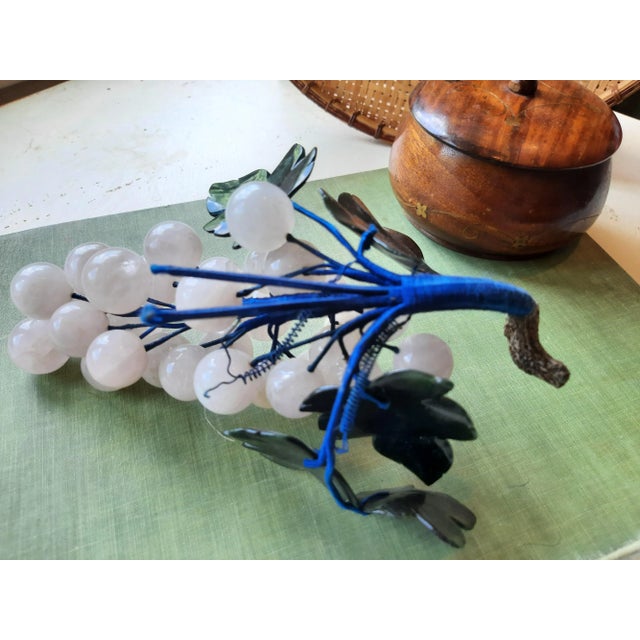 Mid-Century Modern Vintage White Polished Stone Grape Bunch Fruit For Sale - Image 3 of 5