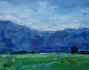 Genoa Hills, Nevada, Impressionist Style Landscape Original Oil Painting
