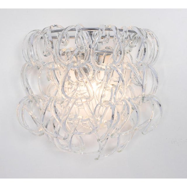Large Murano Glass Wall Sconces by Angelo Mangiarotti for Vistosi, Italy, 1960, Set of 2 For Sale - Image 6 of 10