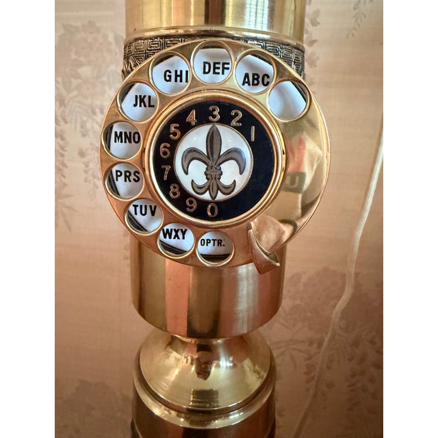 Brass 1969 Model Magesty Brass Pedestal Telephone Hollywood Regency Style For Sale - Image 8 of 8