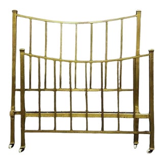 Antique Edwardian English Brass Bed Full Size, C. 1900–1920 For Sale