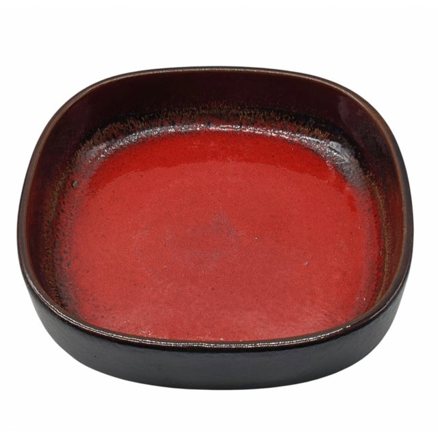 Mid-Century Modern Square Fat Lava Ceramic Centerpiece from Scheurich Keramik, Germany, 1960s For Sale - Image 3 of 8