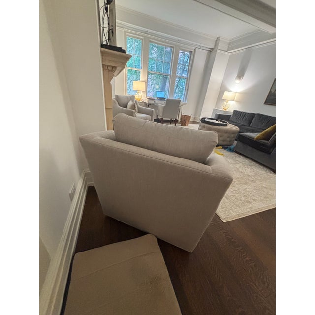 Pair of Pristine Mitchell Gold Swivel GiGi Club Chairs For Sale - Image 12 of 12