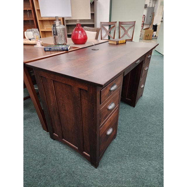 Mission Style Executive Desk by Country Classic Collection For Sale - Image 4 of 12