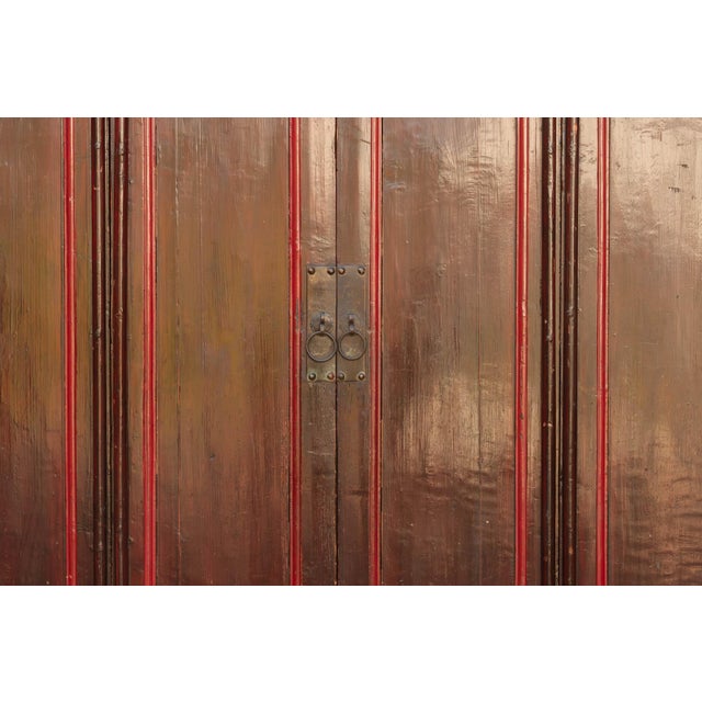 19th Century Chinese Painted & Lacquered Armoire For Sale In Los Angeles - Image 6 of 11