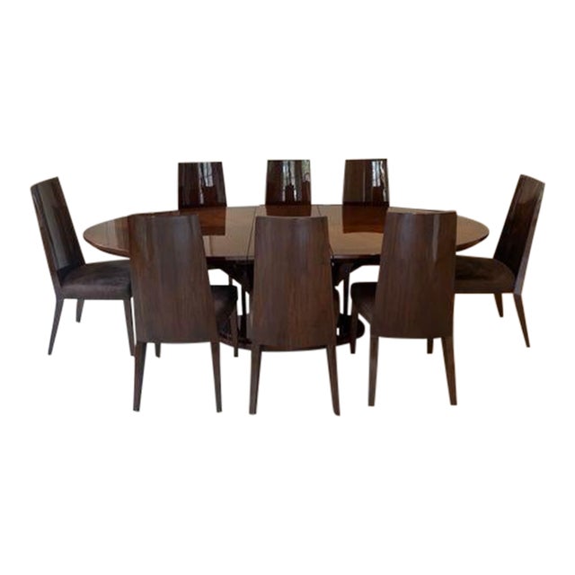 Contemporary Italian Oval Dining Table & 8 Chairs Chairish