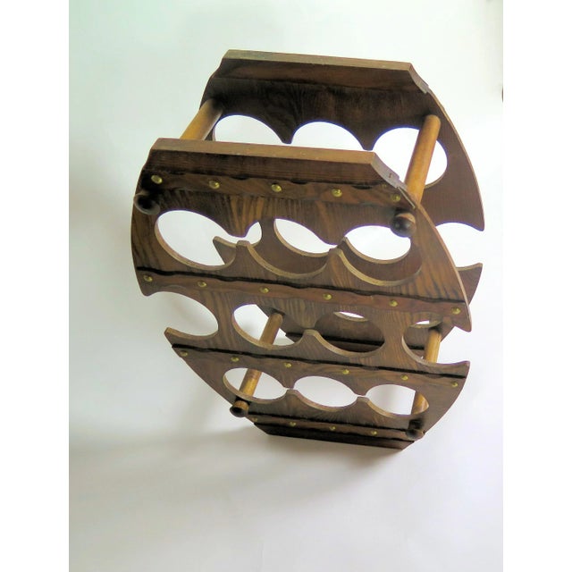 Mid-Century Modern Vintage 1980s Wooden 8 Bottle Wine Rack For Sale - Image 3 of 5