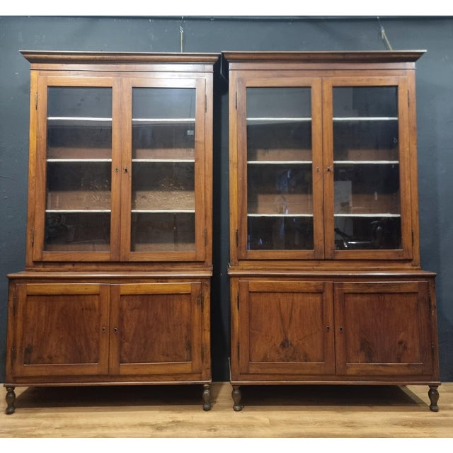 Vintage Walnut Bookcases, 1840, Set of 2 For Sale - Image 12 of 12