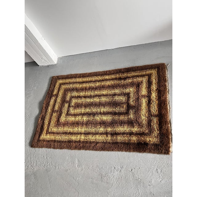 Vintage Scandinavian Wool Rya Rug, 1960s For Sale - Image 4 of 6
