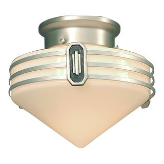 1930s Art Deco Modernist Flush Mount Lighting Fixture For Sale