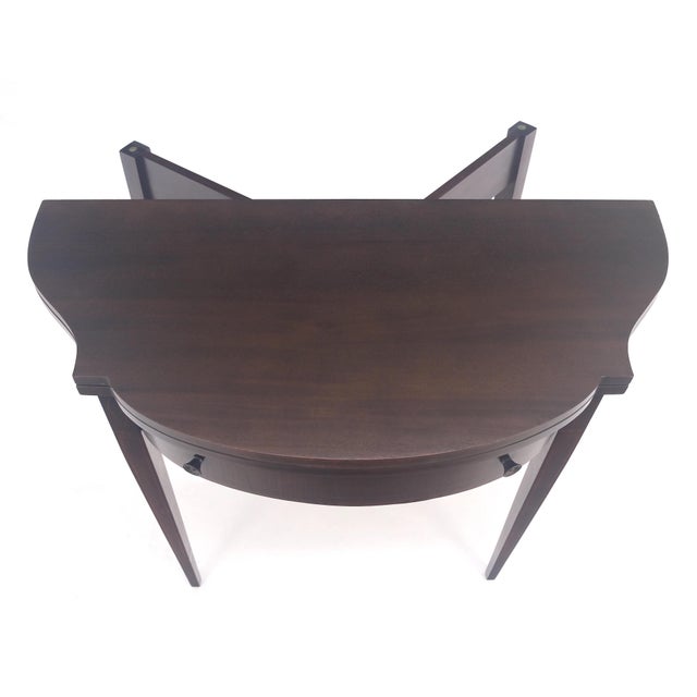 Flip Top Mahogany One Drawer Console Game Sofa Breakfast Top MINT For Sale - Image 18 of 18