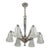 Hettier & Vincent French Art Deco Molded Glass & Nickeled Bronze Chandelier - 1930s For Sale