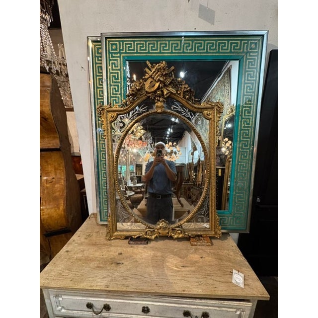 19th C. French Louis XVI Giltwood Mirror For Sale - Image 10 of 10