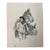 1940s Original Signed Graphite Illustration of Equestrian With Horse & Hound, 11 X 8.75 In. For Sale