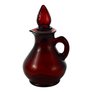 Red Ruby Glass Cruet Pitcher For Sale
