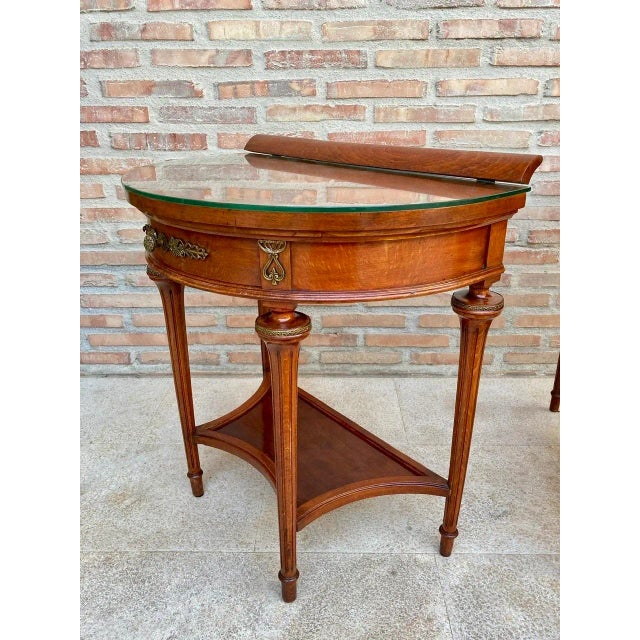 Brown Empire Style Mahogany Nightstands with Bronze and Brass Details, 1930s, Set of 2 For Sale - Image 8 of 18