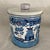 Blue Magic knob lid designed to keep contents dry. Luce Corp KRISPY KAN tin canister featuring a classic blue and white...
