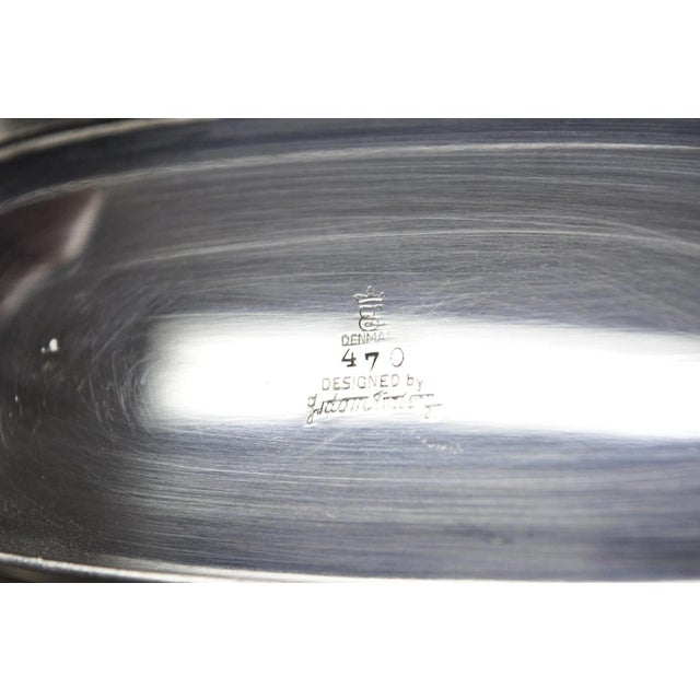 Vintage Denmark Gidom Fraberg Designed Silver Plated Narrow Trinket Candy Dish For Sale - Image 9 of 11